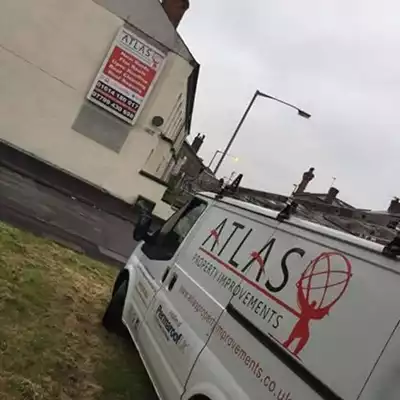 van with sign